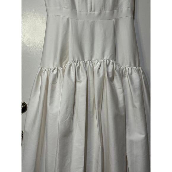 Alice + Olivia Diana Sleeveless Structured Midi Dress Off White 14 NWT Wedding - Picture 7 of 16